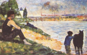 Georges Seurat œuvres - garçon à cheval 1883